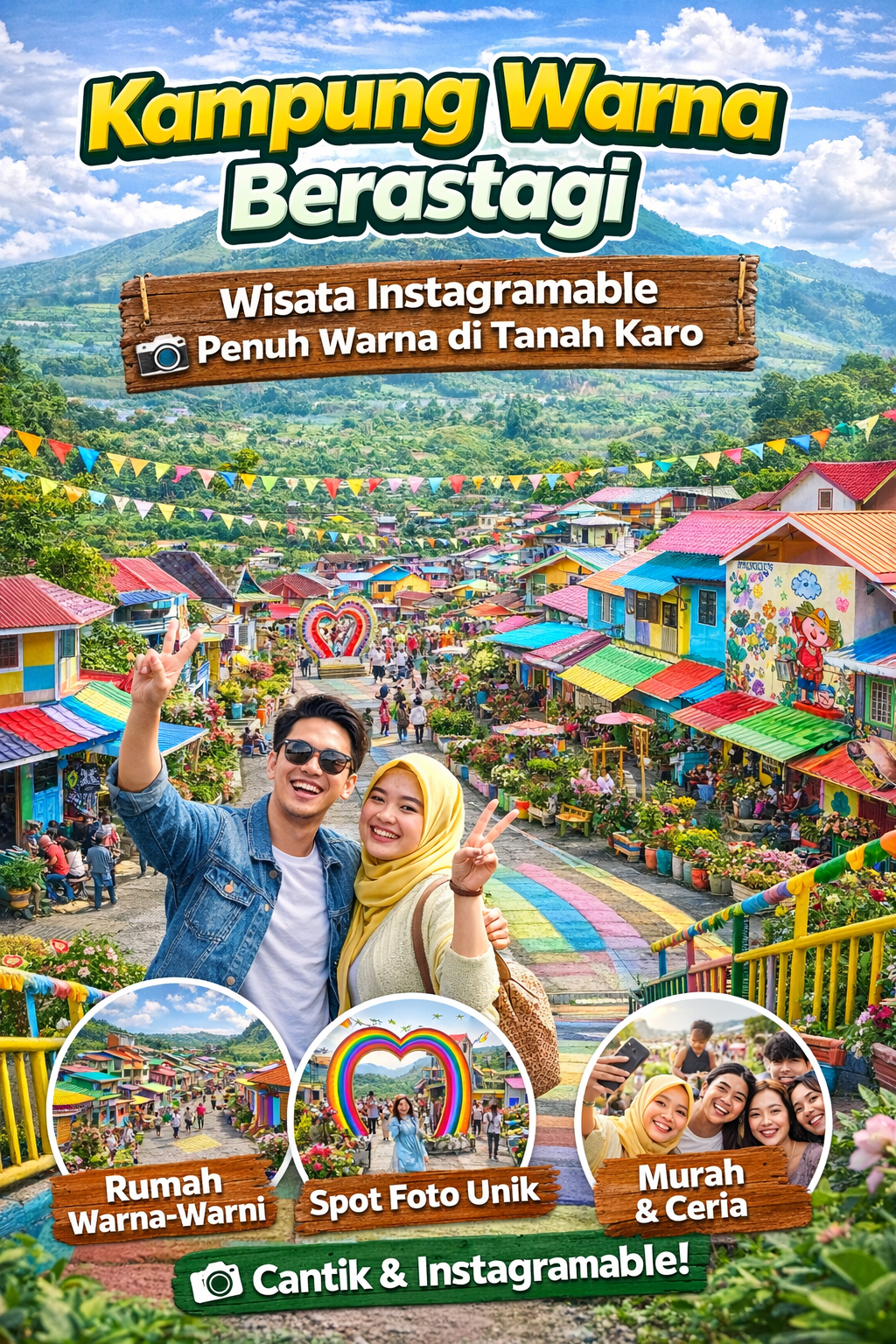 Kampung Warna Berastagi – Wisata Instagramable Penuh Warna di Tanah Karo di Berastagi